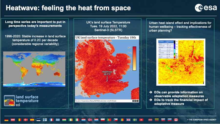 Space-derived Land surface Temperatures provide global, long time series and have potential to monitor progress of urban adaptation